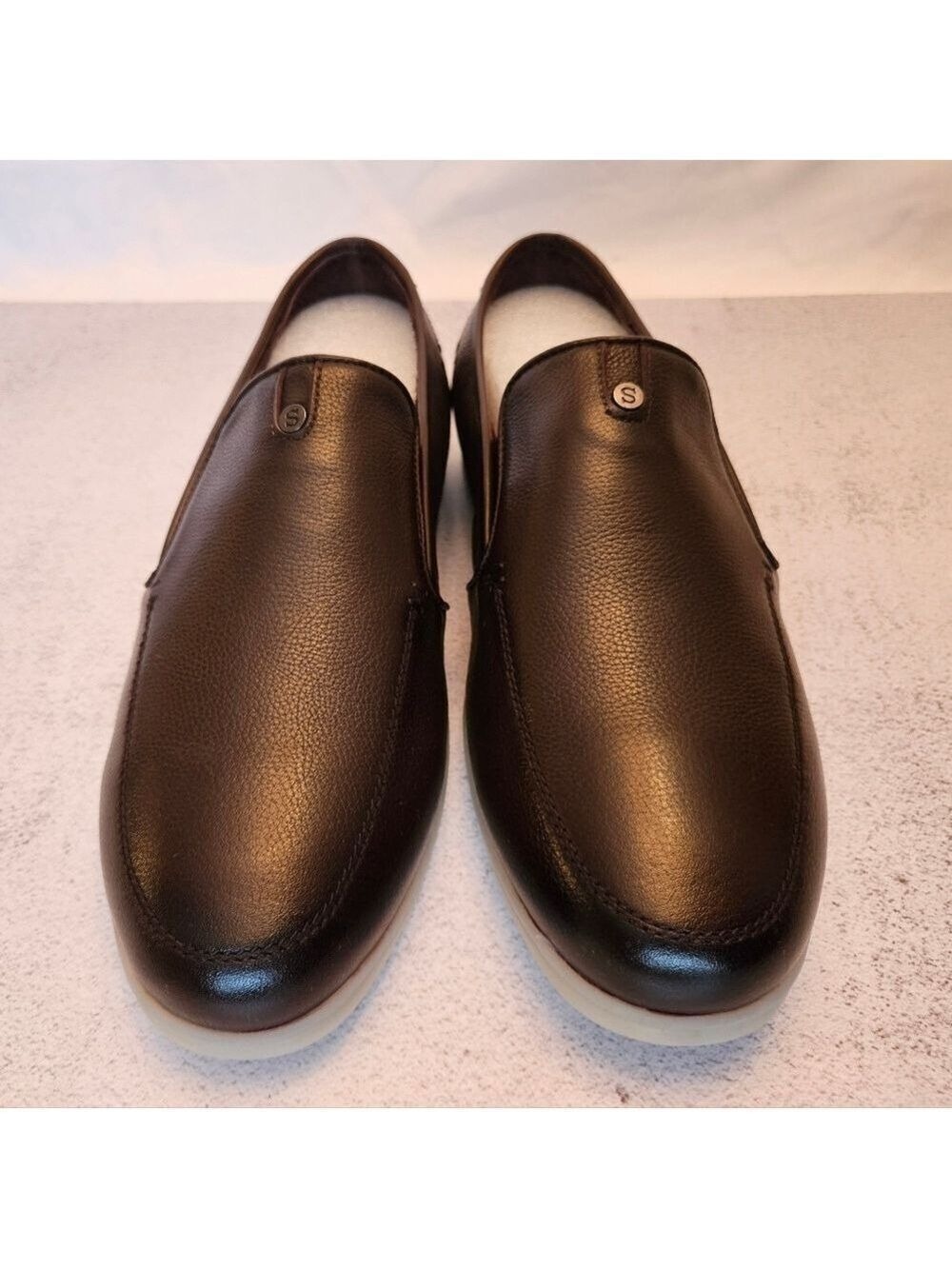 NIB Size 7 Men's Premium Calf Leather Dark Brown Loafers, Snover